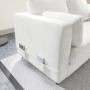 GRADE A1 - 4 Seater Corner Sofa Bed with Storage in Soft Cream Chenille Fabric - Boe