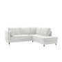 GRADE A1 - 4 Seater Corner Sofa Bed with Storage in Soft Cream Chenille Fabric - Boe