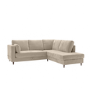 Cream Fabric Corner Sofa Bed with Storage - Seats 4 - Boe