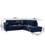 GRADE A2 - Navy Velvet Corner Sofa Bed with Storage - Seats 4 - Boe