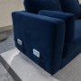 GRADE A2 - Navy Velvet Corner Sofa Bed with Storage - Seats 4 - Boe
