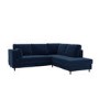 GRADE A2 - Navy Velvet Corner Sofa Bed with Storage - Seats 4 - Boe