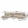 Beige Woven U Shape Sofa Bed with Storage - Seats 6 - Boe