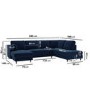 GRADE A2 - 6 Seater U Shaped Corner Sofa Bed with Storage in Navy Velvet - Left Hand Facing - Boe