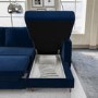 ONLY OPENED - Navy Blue Velvet U-Shaped Left Hand Sofa Bed with Storage - Seats 6 - Boe