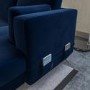 ONLY OPENED - Navy Blue Velvet U-Shaped Left Hand Sofa Bed with Storage - Seats 6 - Boe