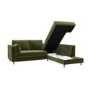 GRADE A1 - Olive Green Velvet L Shaped Sofa Bed with Storage - Seats 4 - Boe