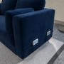 Navy Velvet Left Hand Corner Sofa Bed with Storage - Seats 4 - Boe