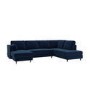 Navy Velvet U Shape Right Hand Facing Sofa Bed with Storage - Seats 6 - Boe