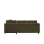 Khaki Green Velvet Right Hand Corner Sofa Bed with Storage - Seats 4 - Boe