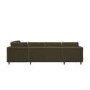 Khaki Green Velvet U-Shaped Right Hand Sofa Bed with Storage - Seats 6 - Boe