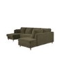 Khaki Green Velvet U-Shaped Right Hand Sofa Bed with Storage - Seats 6 - Boe