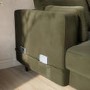 Khaki Green Velvet U-Shaped Right Hand Sofa Bed with Storage - Seats 6 - Boe