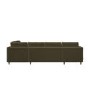 Khaki Green Velvet U-Shaped Right Hand Sofa Bed with Storage - Seats 6 - Boe