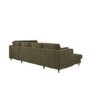 Khaki Green Velvet U-Shaped Right Hand Sofa Bed with Storage - Seats 6 - Boe