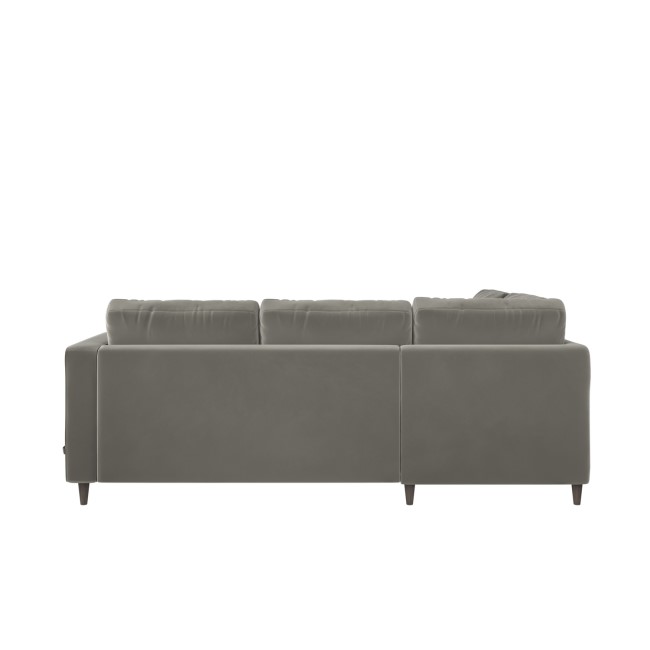 Grey Velvet Left Hand Corner Sofa Bed with Storage - Seats 4 - Boe