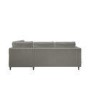 Grey Velvet Right Hand Corner Sofa Bed with Storage - Seats 4 - Boe