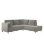 Grey Velvet Right Hand Corner Sofa Bed with Storage - Seats 4 - Boe