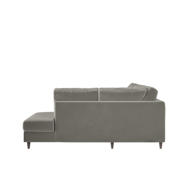 Grey Velvet Right Hand Corner Sofa Bed with Storage - Seats 4 - Boe