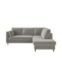 Grey Velvet Right Hand Corner Sofa Bed with Storage - Seats 4 - Boe