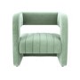 GRADE A1 - Sage Green Art Deco Armchair with Ribbed Detail - Boni