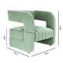 GRADE A1 - Sage Green Art Deco Armchair with Ribbed Detail - Boni