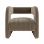 Mink Velvet Art Deco Armchair with Ribbed Detail - Boni