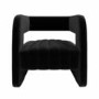 Black Velvet Accent Chair with Ribbed Detail - Boni