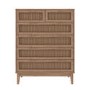 Tall Rattan Chest of 6 Drawers - Bordeaux - LPD