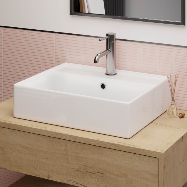 White Square Countertop Basin 497mm - Bowen