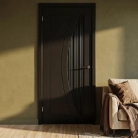 Internal Black Door with Reeded Panel - Pre-Finished - 1981 x 686 x 35mm - Salerno - XL Joinery