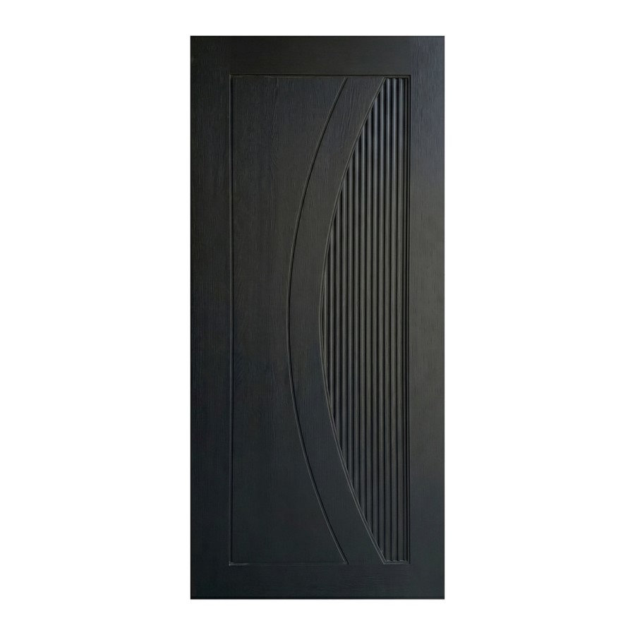 Internal Black Door with Reeded Panel - Pre-Finished - 1981 x 686 x 35mm - Salerno - XL Joinery