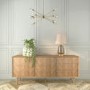 GRADE A1 - Large Solid Oak Chevron Sideboard - Briana