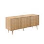 GRADE A1 - Large Solid Oak Chevron Sideboard - Briana