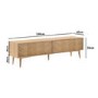 GRADE A1 - Solid Oak Chevron TV Unit with Sliding Doors - TV's up to 70"