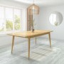 Solid Oak Extendable Dining Table - Seats 6 - Scandi - Briana