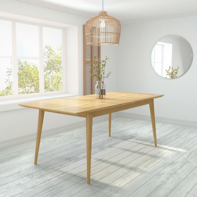 Solid Oak Extendable Dining Table - Seats 6 - Scandi - Briana