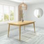 Solid Oak Extendable Dining Table - Seats 6 - Scandi - Briana