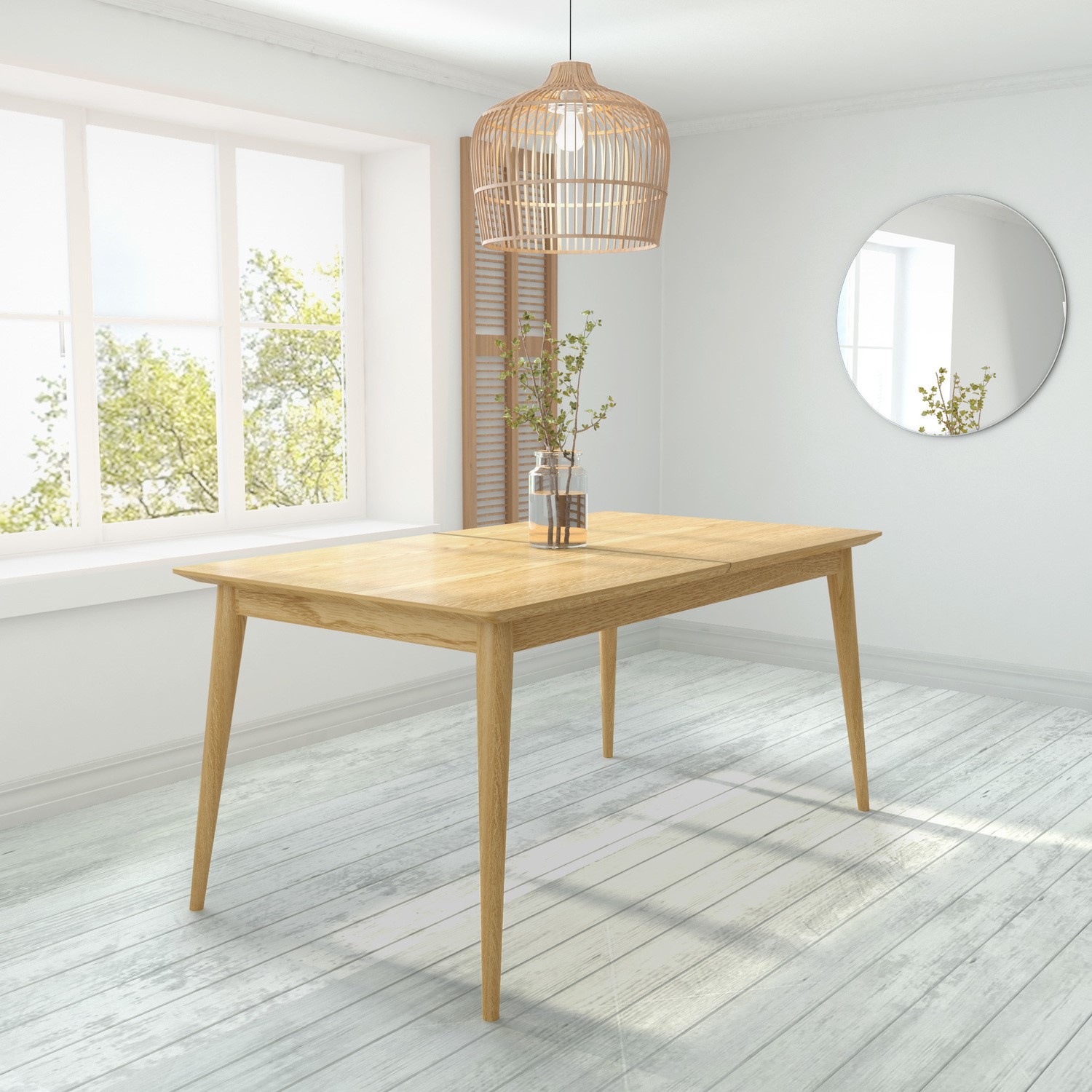 GRADE A1 - Solid Oak Extendable Dining Table - Seats 6 - Scandi ...