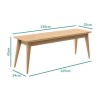 GRADE A1 - Solid Oak Dining Bench - Seats 2 - Scandi - Briana