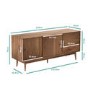 GRADE A2 - Walnut Sideboard with Drawers & Sliding Doors - Briana 