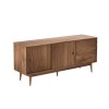 GRADE A2 - Walnut Sideboard with Sliding Doors &amp; Drawers - Briana 