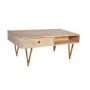 Bengal Light Wood Gold Inlay Rectangular Coffee Table with Drawer