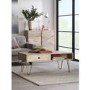 Bengal Light Wood Gold Inlay Rectangular Coffee Table with Drawer