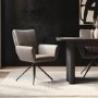 Mink Real Leather Swivel Dining Chair - Bradley
