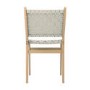GRADE A1 - Set of 2 Cream Faux Leather Strap Woven Dining Chairs - Bree