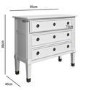 French Inspired 3 Drawer White Chest of Drawers in Solid Wood