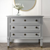 Bridget 3 Drawer Handmade Grey Chest of Drawers in Solid Wood