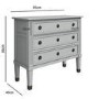 Bridget 3 Drawer Handmade Grey Chest of Drawers in Solid Wood