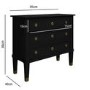 Bridget 3 Drawer Handmade Black Chest of Drawers in Solid Wood